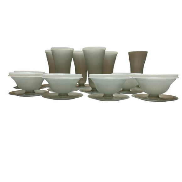 Vintage Tupperware Custard and Parfait Cups - 12 cups and 11 lids - Picture 1 of 6